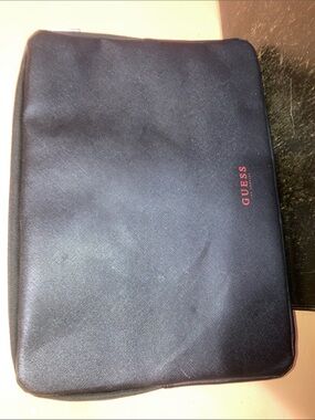 GUESS Men's Black Laptop Sleeve with Red Logo